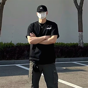 万针全刺绣工艺抖音得物高品质260克重磅纯棉双纱美式高街短袖T恤图片