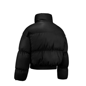 现货5W件冬季三防重磅硬挺boxy短款羽绒立领PU皮棉衣外套加厚棉服图片