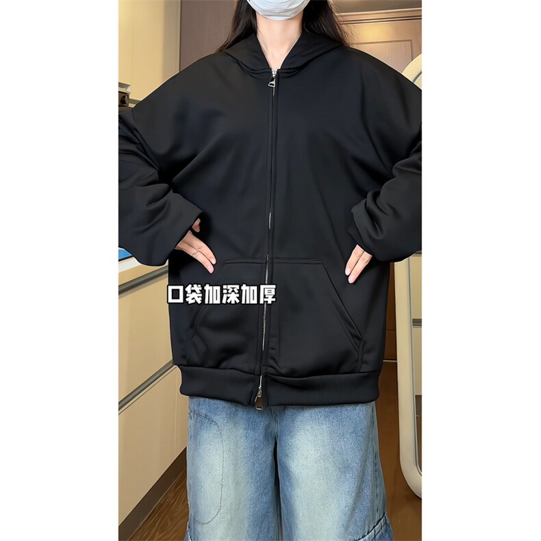无帽绳版双拉链开衫卫衣男sks200-特p35,男装卫衣,电商B371