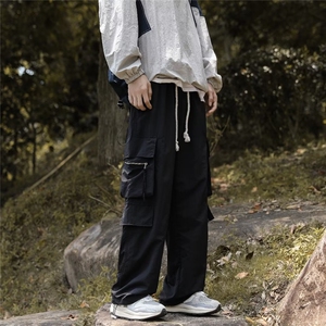 工装休闲裤男韩版潮流口袋个性2023秋冬新款ins宽松长裤K4521-P43图片