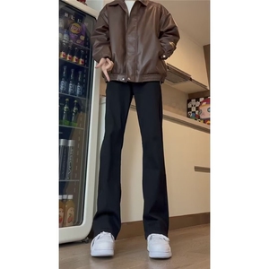 水洗做旧复古牛仔裤男美式高街vibe直筒微喇长裤子痞帅Z724 P32图片