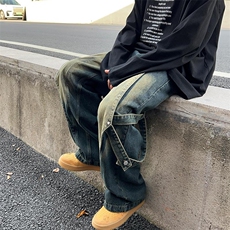 美式高街牛仔裤男女潮牌个性显高休闲裤G6139/P58，男装牛仔裤，电商D202-1