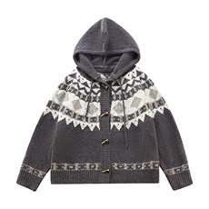 重磅秋冬北极绒开衫毛衣美式复古休闲慵懒风牛角扣针织衫连帽外套，男装针织衫/毛衣，电商A486-1