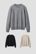 针织毛衫男圆领套头休闲宽松上衣日系撞色复古外套，女装短外套，星座914