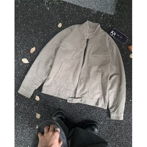 短款哈灵顿外套男款春秋美式复古cleanfit棒球服潮牌痞帅牛仔夹克图片