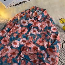 日系慵懒新款男宽松型夏季长袖方领青春流行ins衬衫W7127-P26，男装衬衫，星座512-2