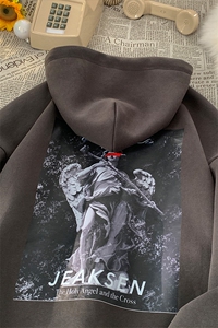 2023春季美式复古卫衣男连帽高街小众潮牌大码外套JK22331p75控88图片