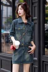 牛仔短裙套装女春秋2025新款时尚洋气减龄时髦今年流行爆款套装裙，女装套装/套裙，雅静靓衣