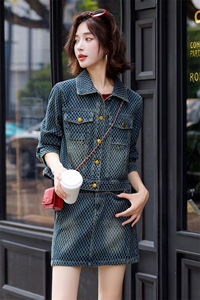 牛仔短裙套装女春秋2025新款时尚洋气减龄时髦今年流行爆款套装裙图片