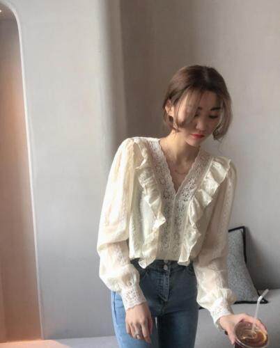 刺绣冰雪丝拼花边上衣，其它，新袖