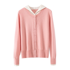 2025年秋季时尚百搭通勤简约休休闲假两件帽衫，女装羊毛衫，佰米娇羊绒