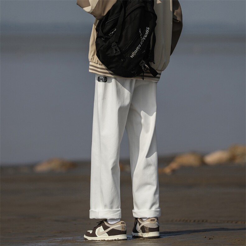 裤子男秋季潮牌宽松直筒纯棉休闲款百搭潮流运动长裤K667-特批-41，女装休闲裤，星座718-1