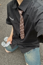 夏季新款速干短袖刺绣衬衫潮流港风宽松百搭男半袖CS285-P35，男装T恤，星座301C-5