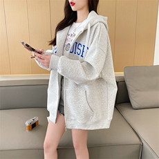 2025秋冬装纯棉复合银狐绒韩版时尚宽松连帽撞色外套卫衣7009-P80，女装短外套，星座911-3