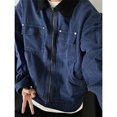 美式复古重工水洗底特律工装夹克男女时尚外套潮J7670-P64，男装夹克，星座208-5