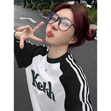 黑袖拼白色
