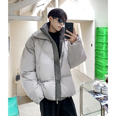 双层领PU皮拼接假两件棉服外套男冬季加厚MY1133-特P90，男装棉衣，星座403（原603-1）