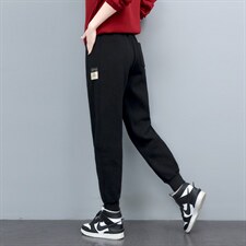 春秋冬现货，加绒裤女外穿宽松休闲裤加厚一体绒冬季加绒运动卫裤,女装休闲裤,涵誉
