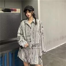 高级感复古慵懒港风花衬衫潮流垂感宽松情侣装长袖衬衣，男装衬衫，星座1210-1