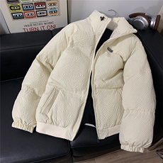 隐条泡泡格冬季立领面包服外套男女冬季中性风情侣棉衣2024新款，男装棉衣，电商C306-1