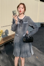 【现货】小香风灰色连衣裙088-7708p145k198，女装连衣裙，2C088