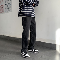 美式高街直筒做旧黄泥高弹牛仔裤221-1-K1303-P55控78加绒P65，男装牛仔裤，星座221-1