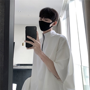 Clean Fit 高密空气层拉链纯色T恤短五分半袖打底衫XT27-P40控58图片