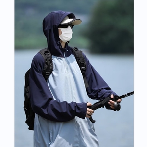 夏季冲锋衣外套撞色拼接潮流潮牌时尚抽绳连帽防晒衣W5829-P40,男装防晒衣,星座412-3