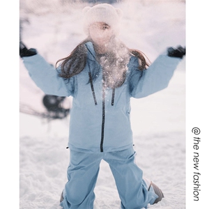 防泼水单板双板滑雪服男女加厚滑雪衣裤套装M42+K1002J加绒-P240图片