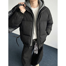 现货高品质重磅工艺美式高街假两件PU皮棉衣男女加厚棉服外套，男装棉衣，电商A486-1