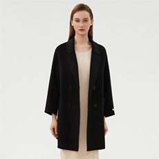 时尚女装双面呢大衣经典驼色显瘦设计优雅气质百搭外套，女装双面呢大衣，阿吉丽克