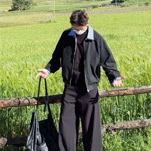 9223-P65 夏季新款学院风假两件格纹拼接衬衫领短袖T恤图片