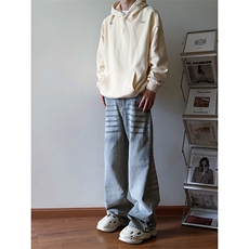B221美式ins高街暗黑重工艺宽松直筒牛仔裤LK23125-P65控88，男装牛仔裤，电商B221