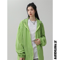 2025夏季新款纯色连帽宽松情侣防晒衣F169/P69，女装防晒衣，星座202-3