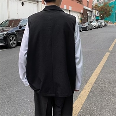 港风宽松韩版潮学生休闲百搭帅气西服无袖外套Y116P42，男装背心/马甲，星座1116-2