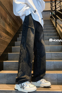 XZ616 秋季新款复古设计感牛仔裤休闲长裤 TY969 P65控78图片