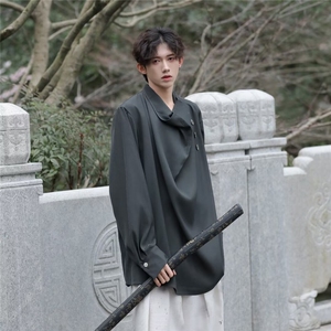 垂感衬衫男2024新款轻熟英伦风高级痞帅潮牌长袖衬外套C4540/P50图片