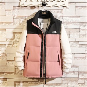有版权  现货刺绣立领宽松外套马甲时尚男女款韩版羽绒服MJ02P65图片