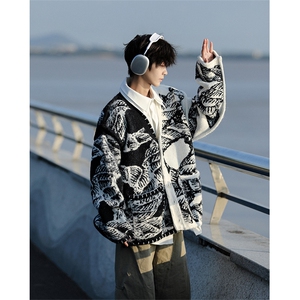 8XL-M 慵懒风软糯毛衣开衫针织开衫外套男中长款MY1215P118控148图片