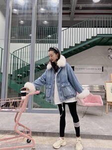 重工袖口狐狸毛 狐狸毛领刺绣派克服外套,其它,金地雪