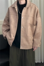 现货-设计感时尚鹿皮绒外套男宽松休闲呢子夹克A351-A130-P125，男装夹克，电商A351