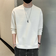 M-8XL秋季胖男生圆领提花卫衣男59，男装卫衣，星座209
