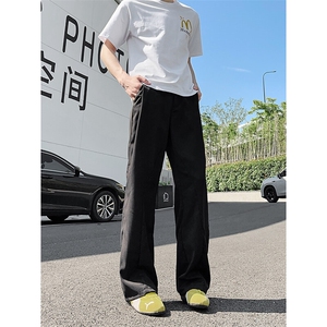 XK439-特P38夏冰丝凉感西裤美式垂感宽松微喇直筒男休闲长裤潮图片