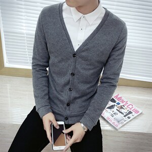 216-CM05-P27 22年新春秋薄款针织外套修身打底外穿 百搭男女通穿图片