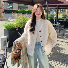 当季新款ins风羊羔毛外套2C229-86208-1-P210-K395，女装短外套，2C229