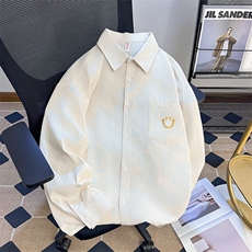 条纹长袖衬衫男春秋日系帅ins防晒服韩版潮流宽松外套CY1049-P41，男装衬衫，星座412-3