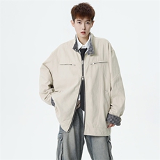 2026春季新款现货翻领夹克男纯棉上衣外套DSA157B-JK7941-特P85，男装夹克，电商A157B