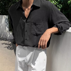 夏季衬衫男士长袖薄款清凉透气纯色衬衣韩系寸衫潮流高街，男装衬衫，星座218-1（原230）