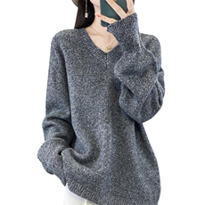 女士V领羊毛衫羊毛简约时尚秋冬保暖，女装羊毛衫，忠诺羊绒