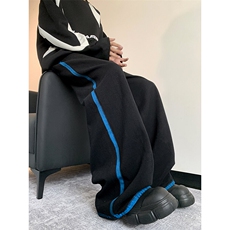 2025春季涂鸦线条扎染拼接宽松直筒拖地牛仔裤ins现货K8177-P44，男装牛仔裤，星座512-3